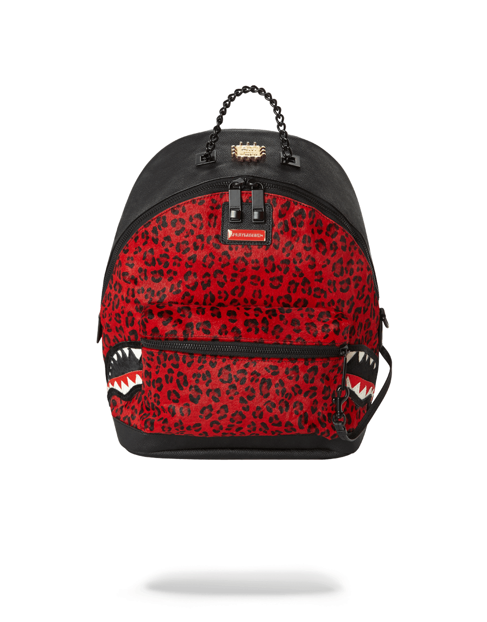 6-STRAP RED LEOPARD EMPRESS (PONY HAIR)