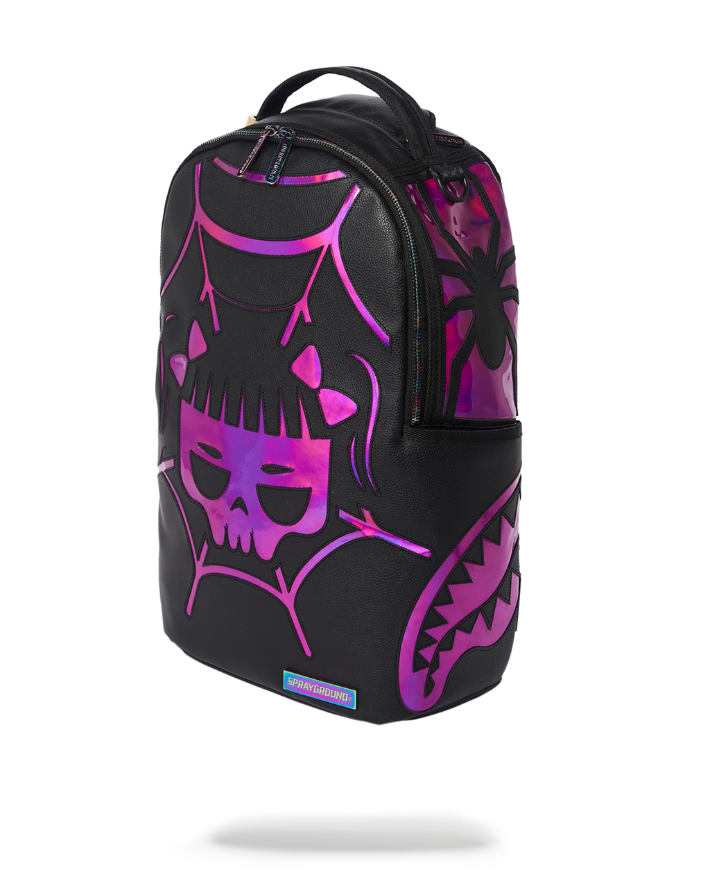 CAZZU IRIDESCENT CUT & SEW SPIDER SKULL SHARK BACKPACK (DLXV)