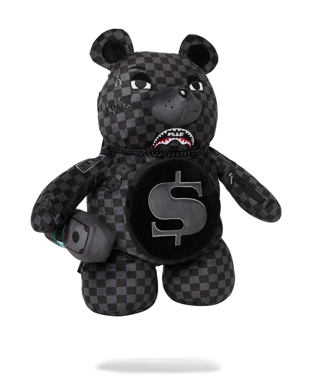 'WHAT THE BEEP' SHARK MONEYBEAR TEDDYBEAR BACKPACK