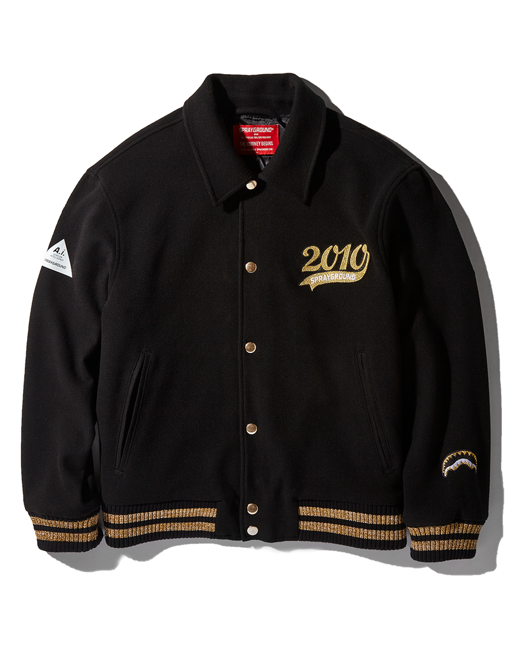 A.I.9 AFRICAN INTELLIGENCE GUILDED LEOPARD - SANDFLOWER COLLAB VARSITY JACKET