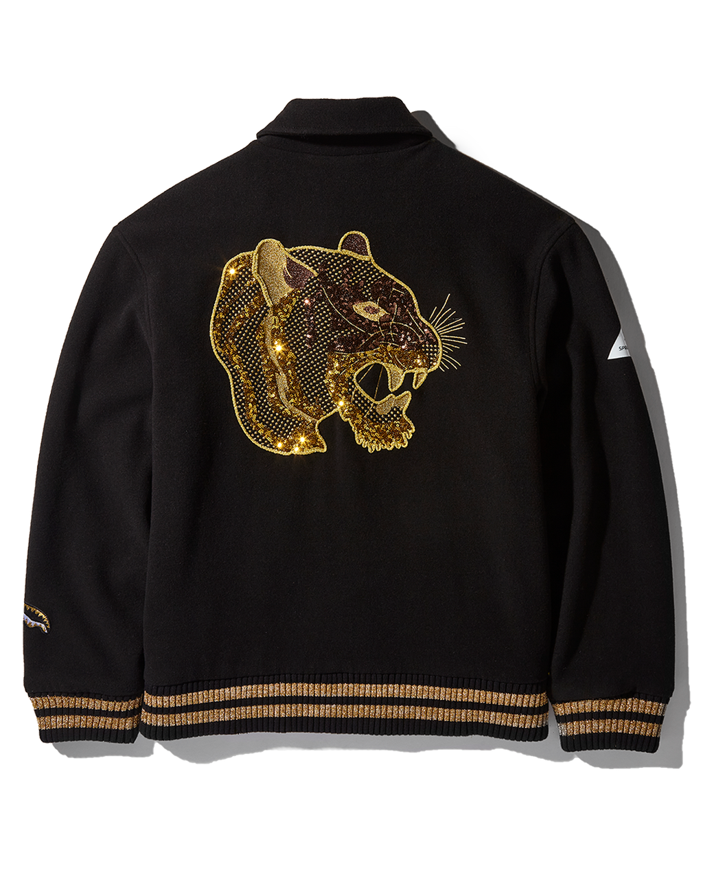 A.I.9 AFRICAN INTELLIGENCE GUILDED LEOPARD - SANDFLOWER COLLAB VARSITY JACKET