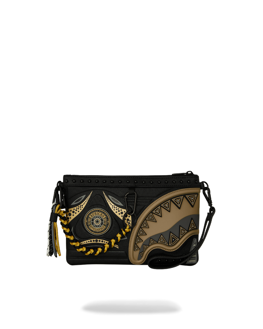 A.I. AFRICAN INTELLIGENCE SHARKS OF THE GOLD OCEAN CROSSOVER CLUTCH - SANDFLOWER COLLAB